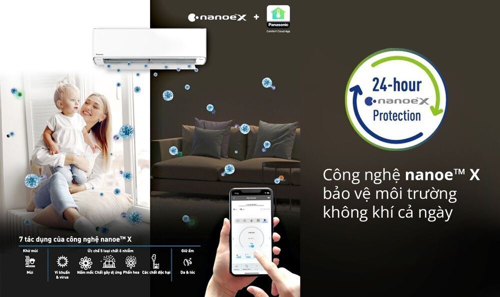 máy lạnh panasonic inverter 1.0hp cu/cs-u9xkh-8