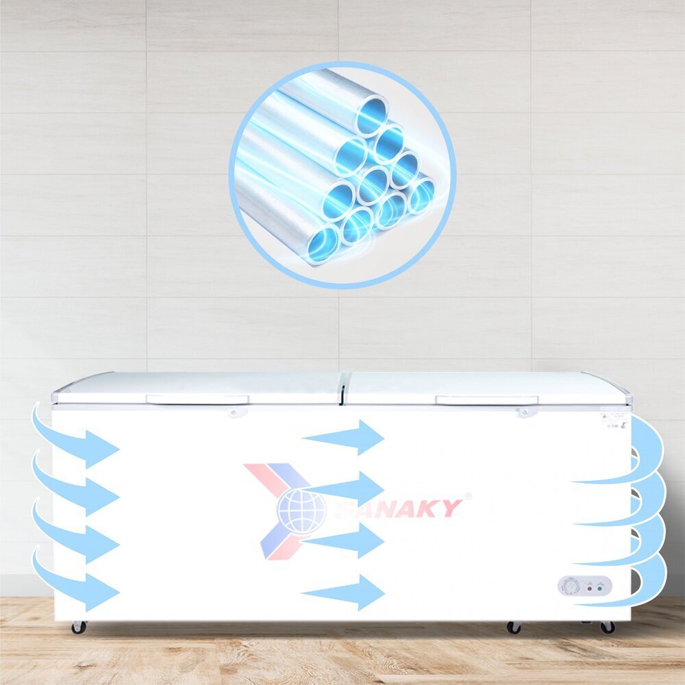 tủ đông sanaky vh-868hy2, 760 lít, 1 ngăn đông, dàn lạnh nhôm