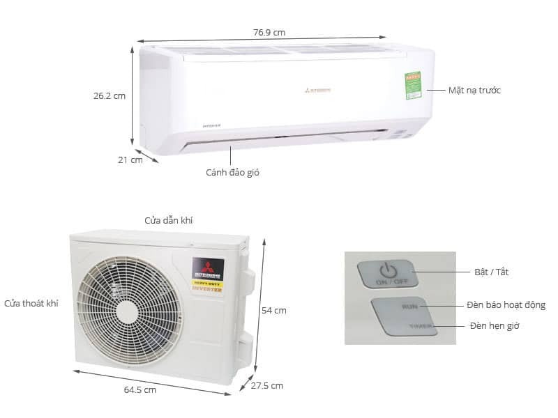 máy lạnh mitsubishi heavy inverter 1 hp srk10yxs-w5