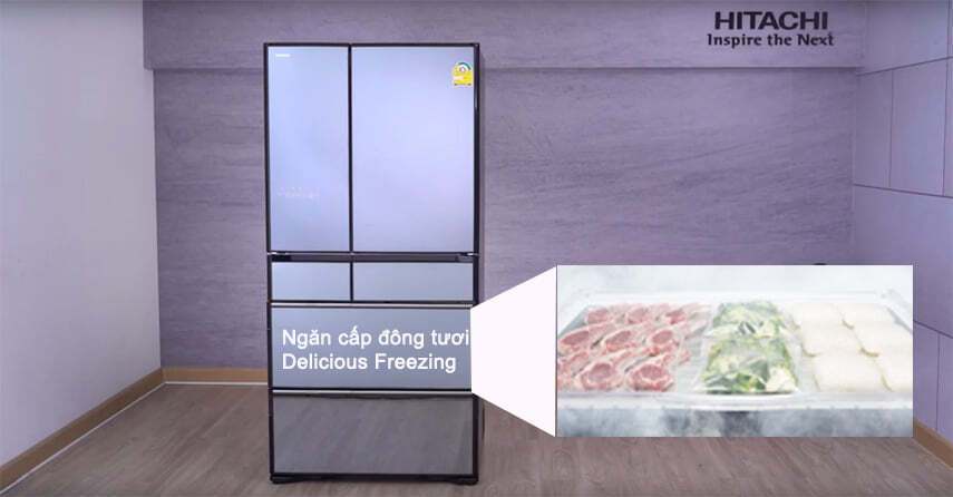 tủ lạnh hitachi inverter 735 lít r-zx740kv (x)