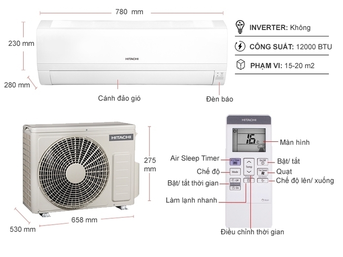 máy lạnh hitachi 1.5 hp ras-ej13ckv