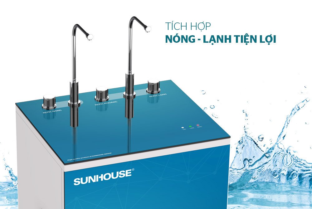 máy lọc nước r.o nóng lạnh 9 lõi sunhouse sha76211ck