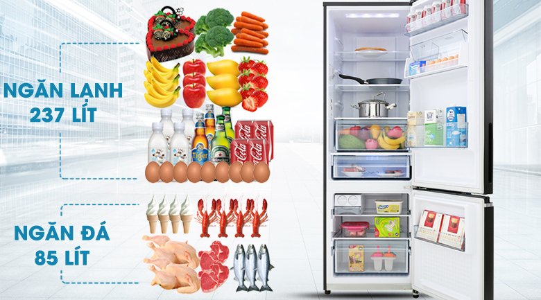 tủ lạnh panasonic inverter 322 lít nr-bv360gkvne