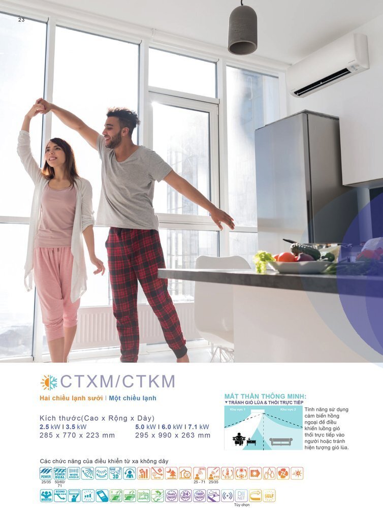 dàn lạnh treo tường điều hòa multi daikin ctkm35rvmv