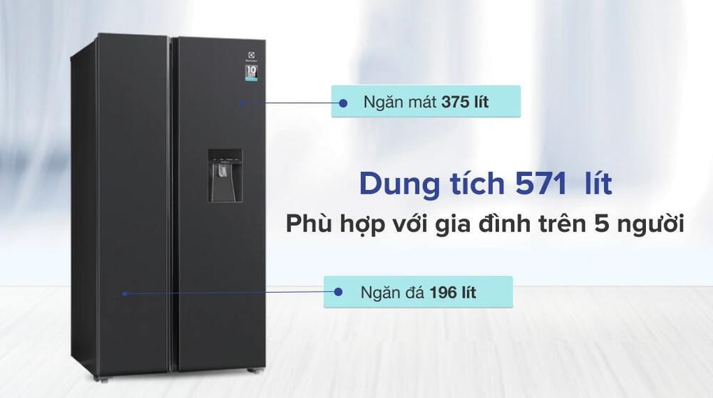 tủ lạnh electrolux inverter 571 lít ese6141a-bvn