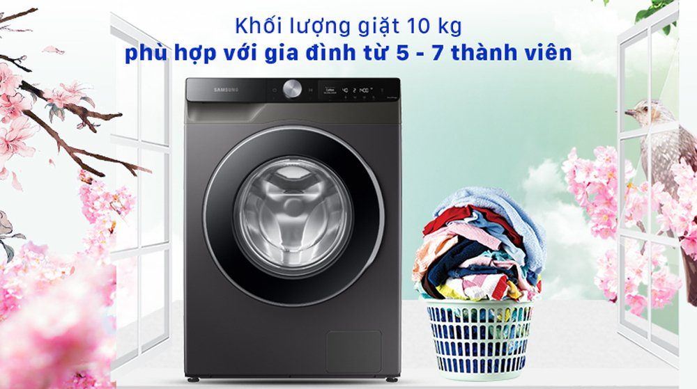 máy giặt samsung ai inverter 10kg ww10t634dlx/sv