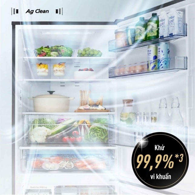 dòng tủ lạnh nr-bx471xgkv hai cánh mặt kính, ngăn đá dưới