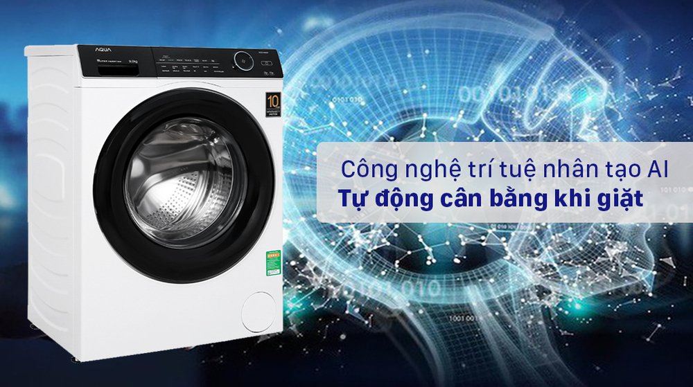 máy giặt aqua inverter 9.0 kg aqd-a900f w