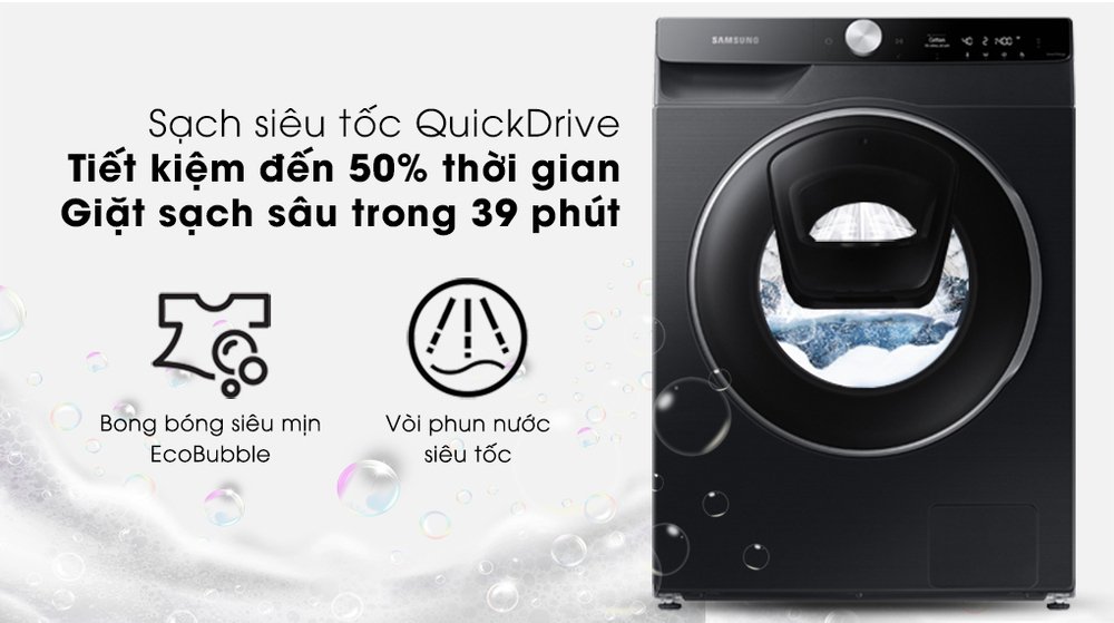 máy giặt samsung ai addwash inverter 12kg ww12tp94dsb/sv