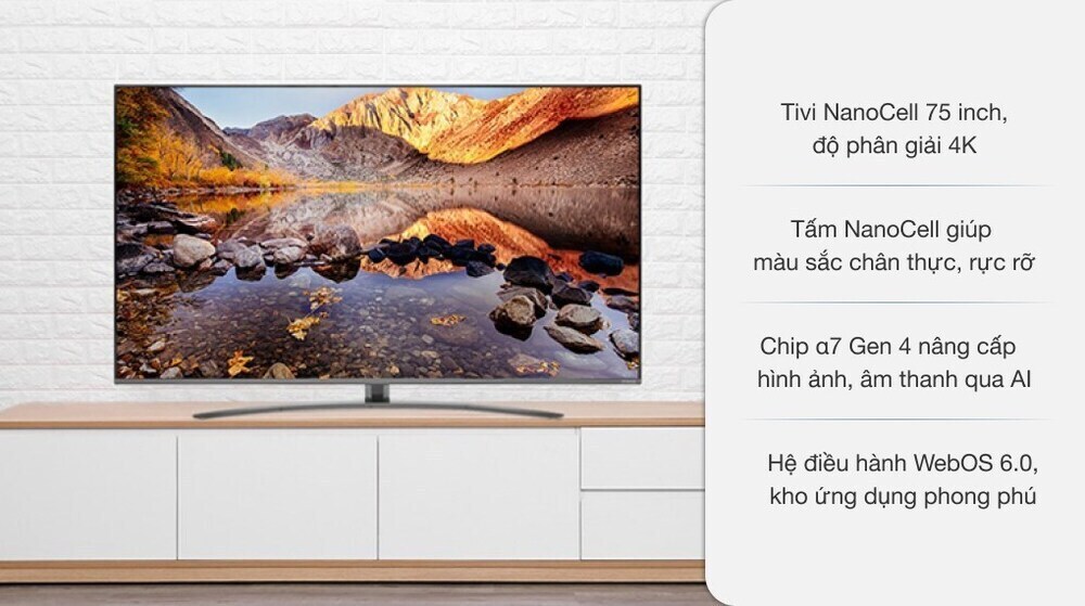 smart tivi nanocell lg 4k 75 inch 75nano86tpa