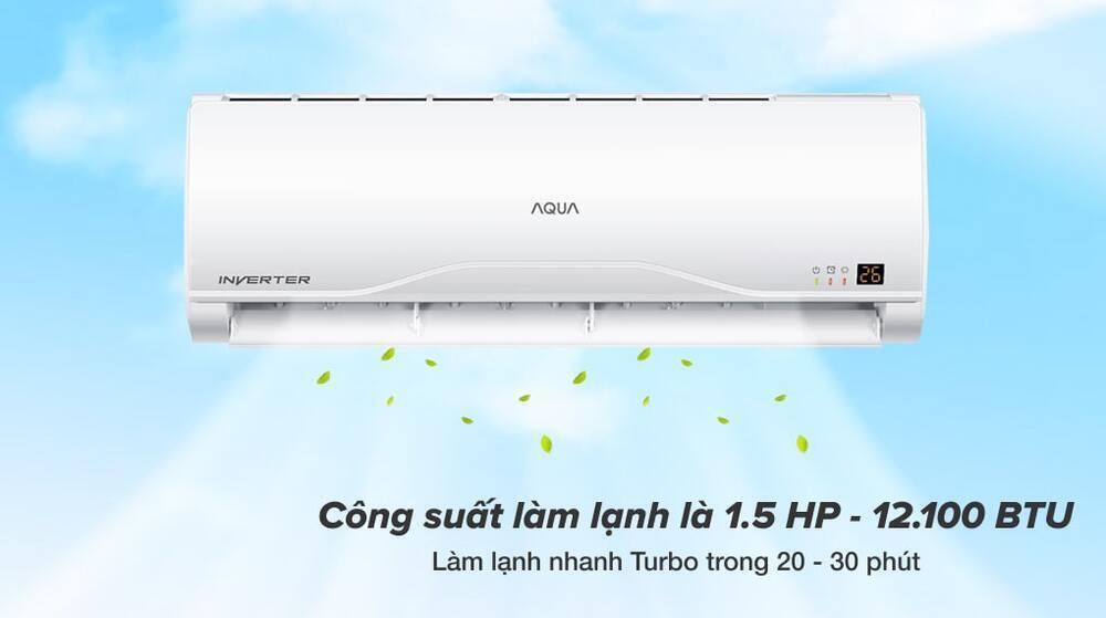 máy lạnh aqua inverter 1.5 hp aqa-kcrv13tr