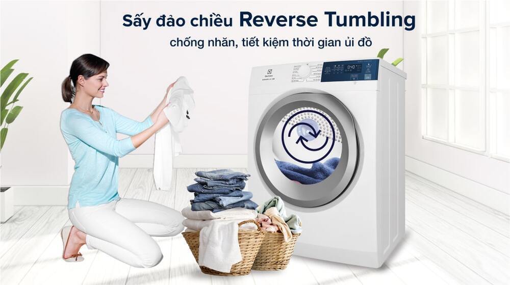 máy sấy thông hơi electrolux 8.5 kg edv854j3wb