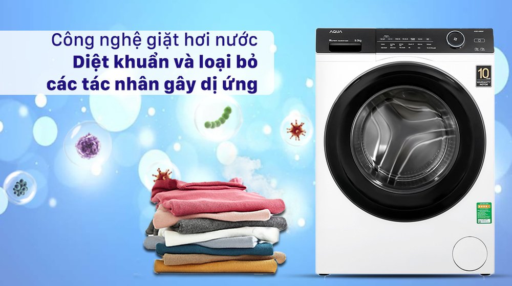 máy giặt aqua inverter 9.0 kg aqd-a900f w