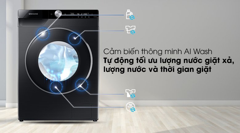 máy giặt samsung ai inverter 9kg ww90tp44dsb/sv