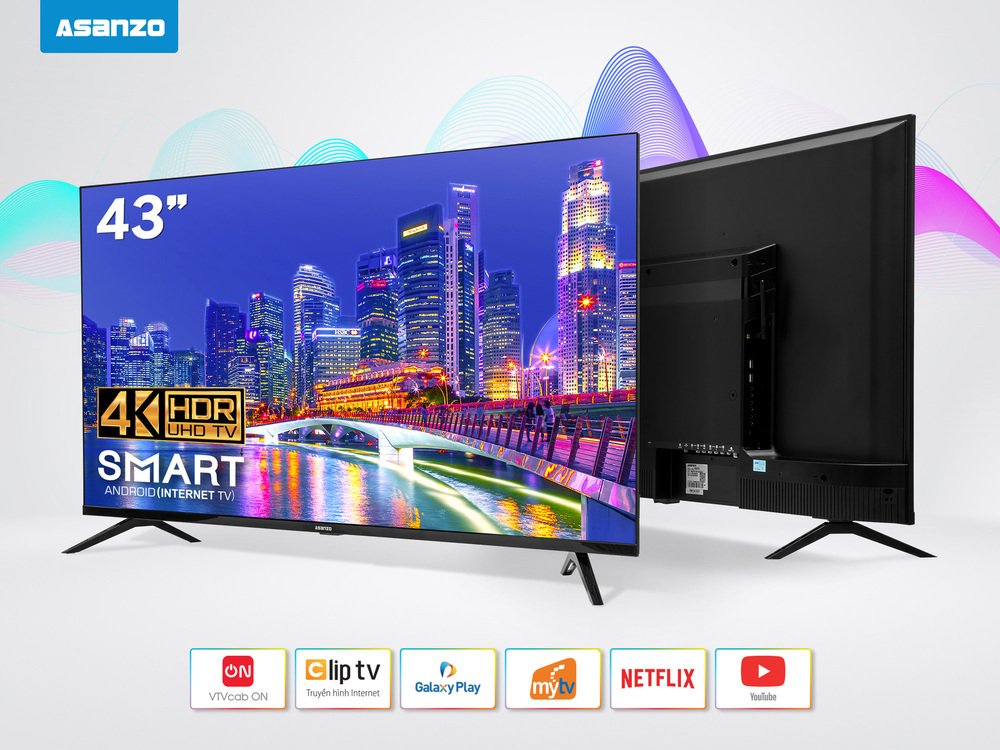 smart tivi asanzo 4k 43 inch 43u72