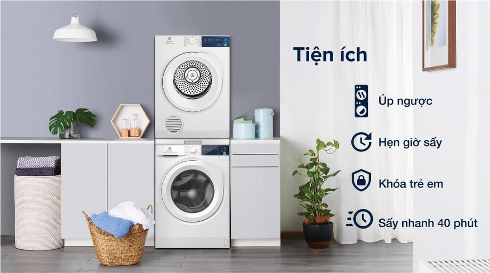 máy sấy thông hơi electrolux 8.5 kg edv854j3wb