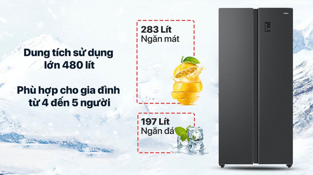 tủ lạnh aqua inverter 480 lít aqr-s480xa(bl)
