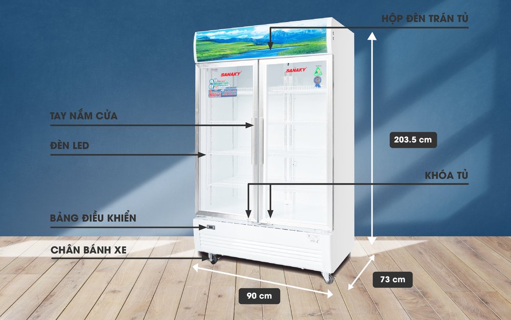 tủ mát inverter sanaky 800 lít vh-8009hp3