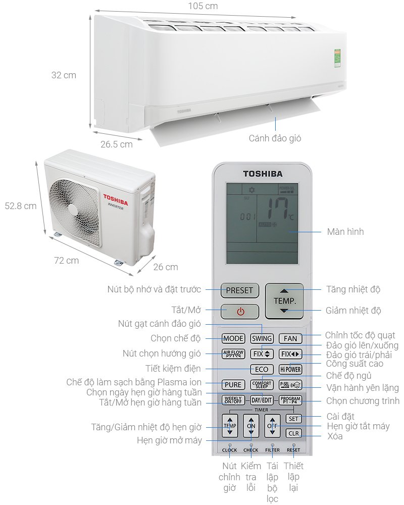 máy lạnh toshiba inverter 2 hp ras-h18j2kcvrg-v