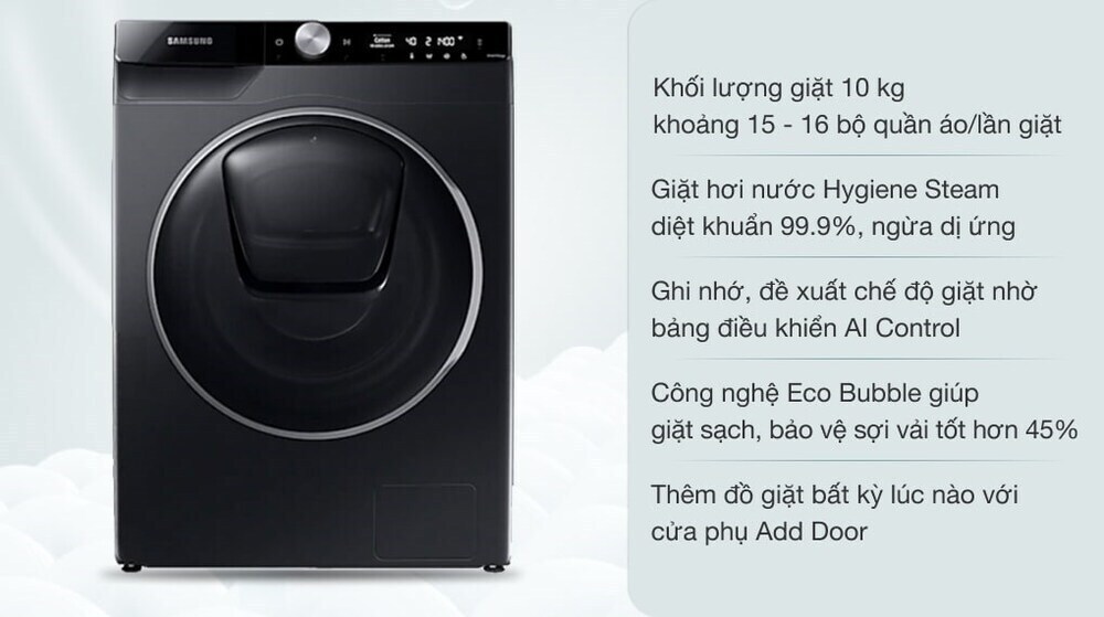 máy giặt samsung inverter 10 kg ww10tp54dsb/sv