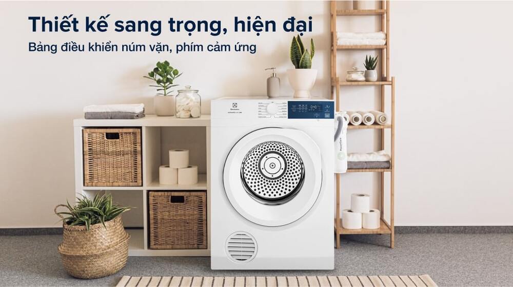 máy sấy thông hơi electrolux 7.5 kg edv754h3wb