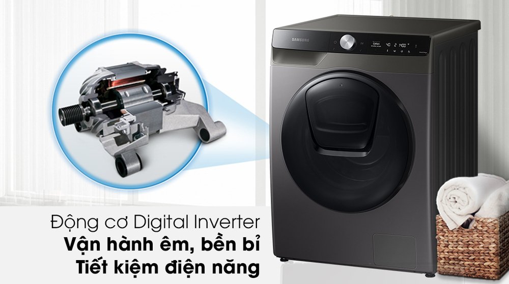 máy giặt sấy samsung addwash inverter 9.5kg wd95t754dbx/sv