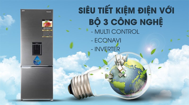 tủ lạnh panasonic inverter 290 lít nr-bv320wsvn