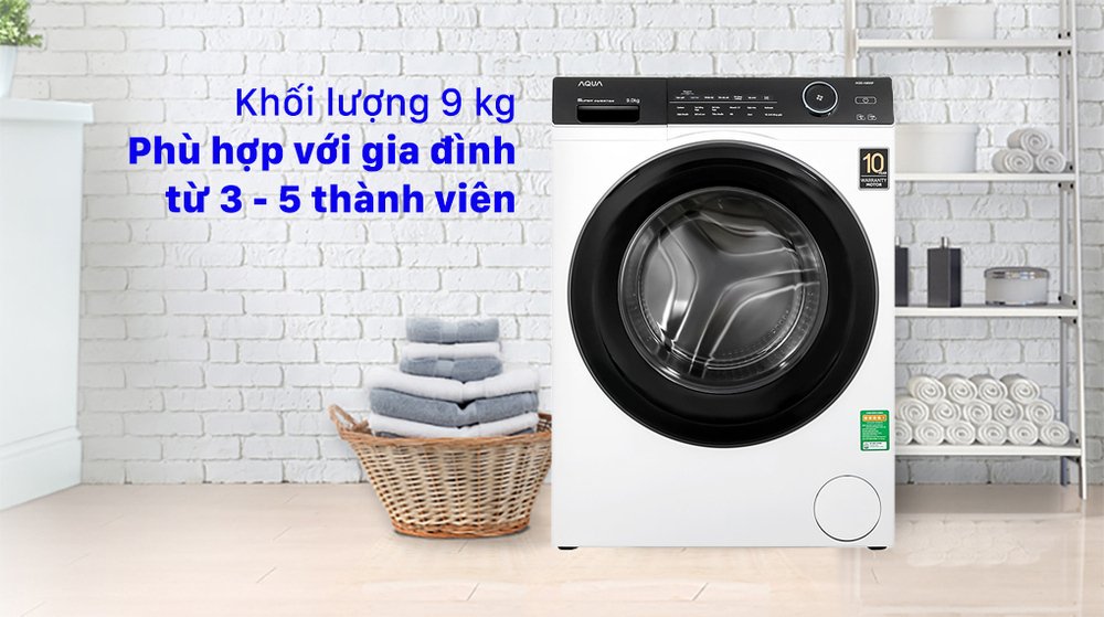 máy giặt aqua inverter 9.0 kg aqd-a900f w