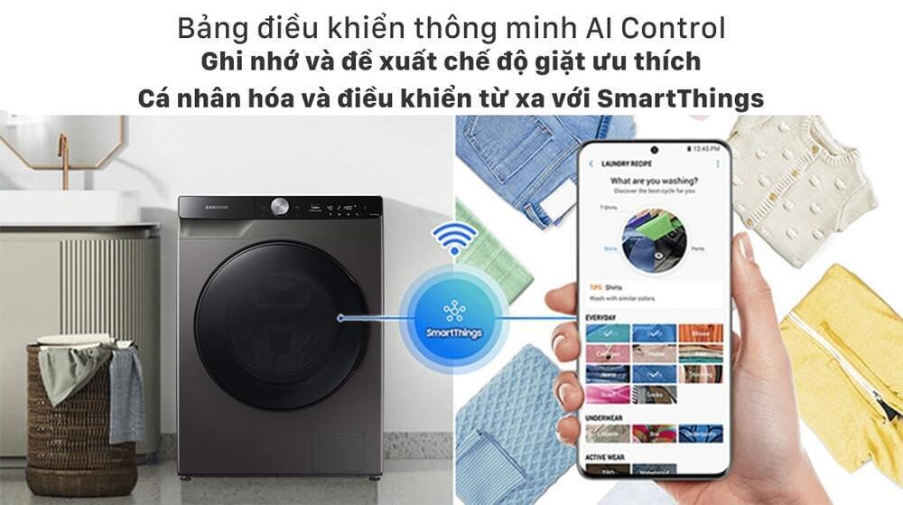 máy giặt sấy samsung ai inverter 11kg wd11t734dbx/sv