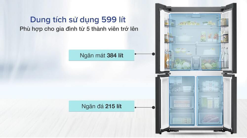tủ lạnh samsung inverter 599 lít rf60a91r177/sv