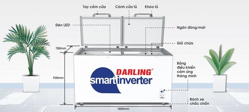 tủ đông darling smart inverter 870 lít dmf-8779asi