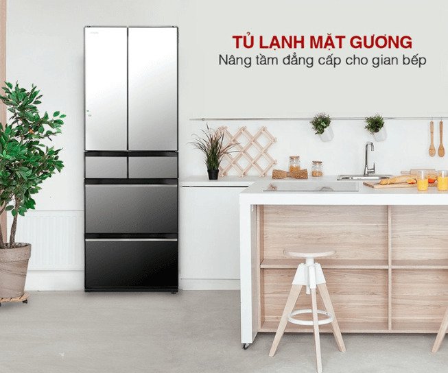 tủ lạnh hitachi inverter 520 lít r-hw530nv (x)