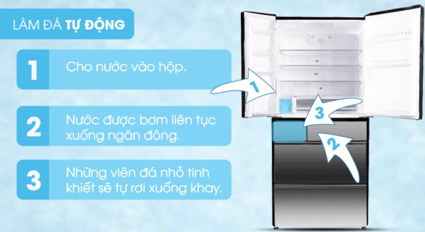 tủ lạnh hitachi inverter 520 lít r-hw530nv (x)