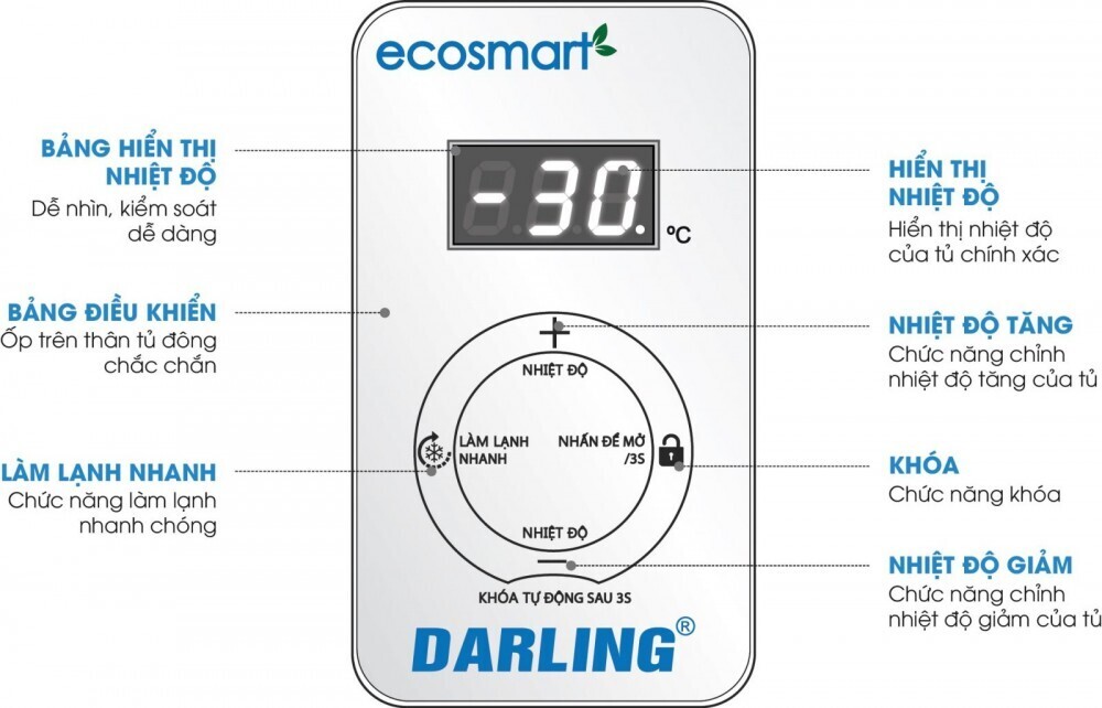 tủ đông 2 ngăn inverter 370 lít darling dmf - 3699 wsi -2