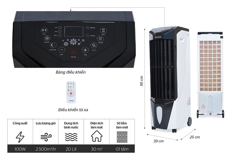 máy làm mát không khí sunhouse shd7719