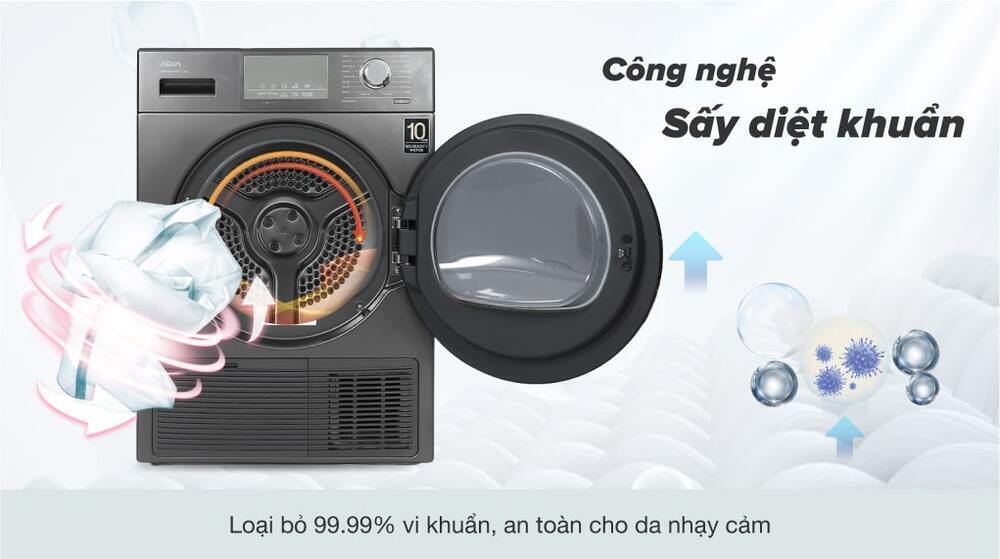 máy sấy bơm nhiệt aqua 9 kg aqh-h900g.ps