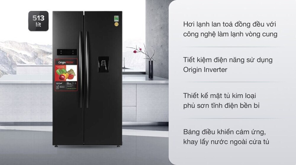 tủ lạnh toshiba inverter 513 lít gr-rs682we-pmv(06)-mg