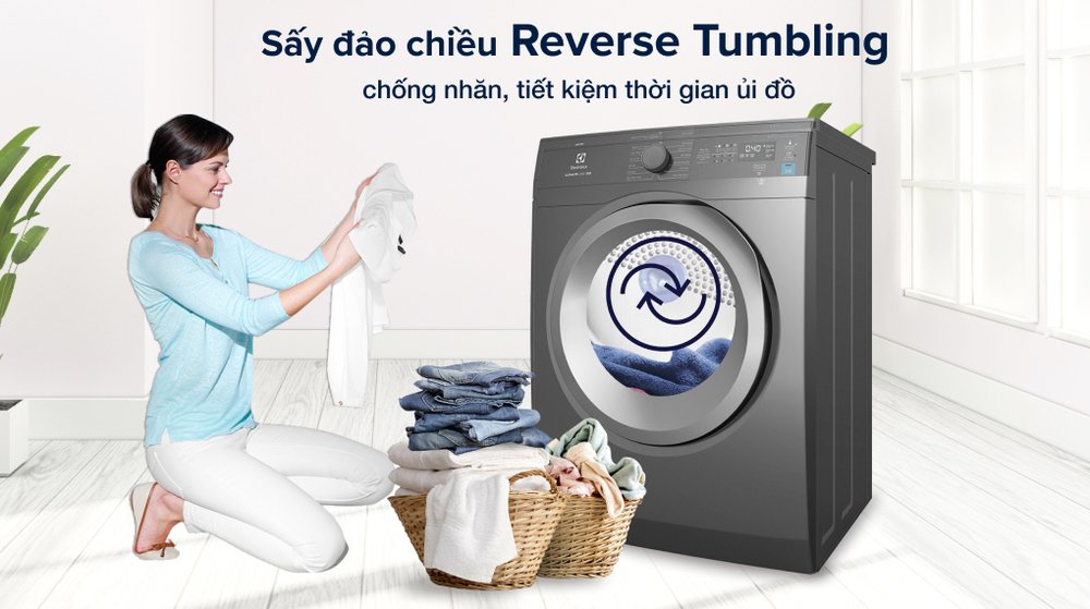 máy sấy thông hơi electrolux 8.5 kg edv854n3sb