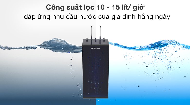 máy lọc nước ro nóng nguội lạnh sunhouse sha76215ck 9 lõi