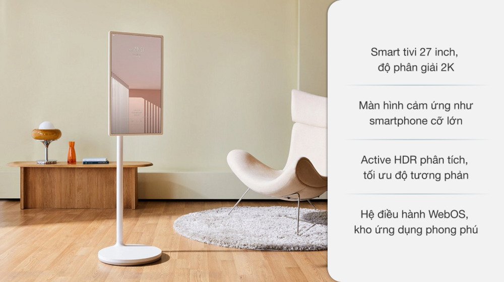 tivi, ipad, điện thoại 3 trong 1 lg stanbyme 2k 27 inch 27art10akpl