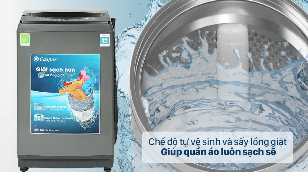 máy giặt casper wt-95i68dga inverter 9.5kg