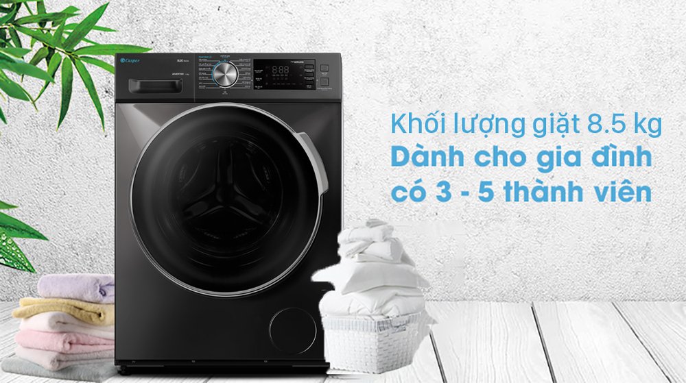 máy giặt casper inverter 8.5 kg wf-85i140bgb