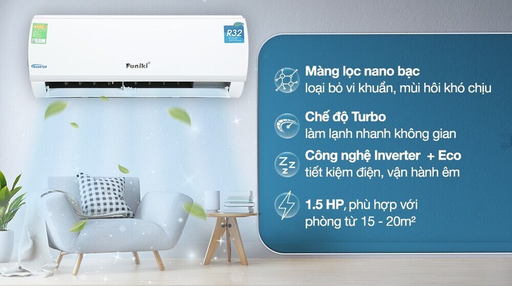 máy lạnh funiki inverter 1.5 hp hic12tmu