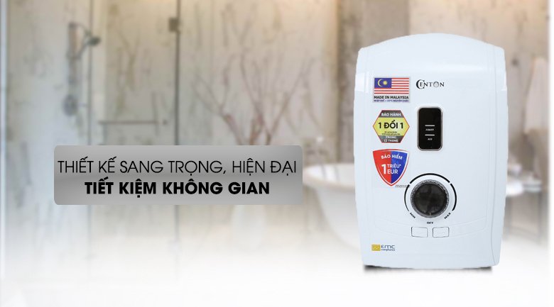 máy nước nóng trực tiếp centon 4500w gd600esp fl emc