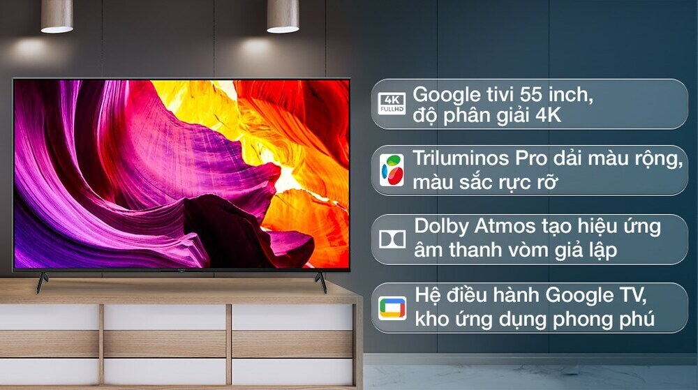 google tivi sony 4k 55 inch kd-55x80k