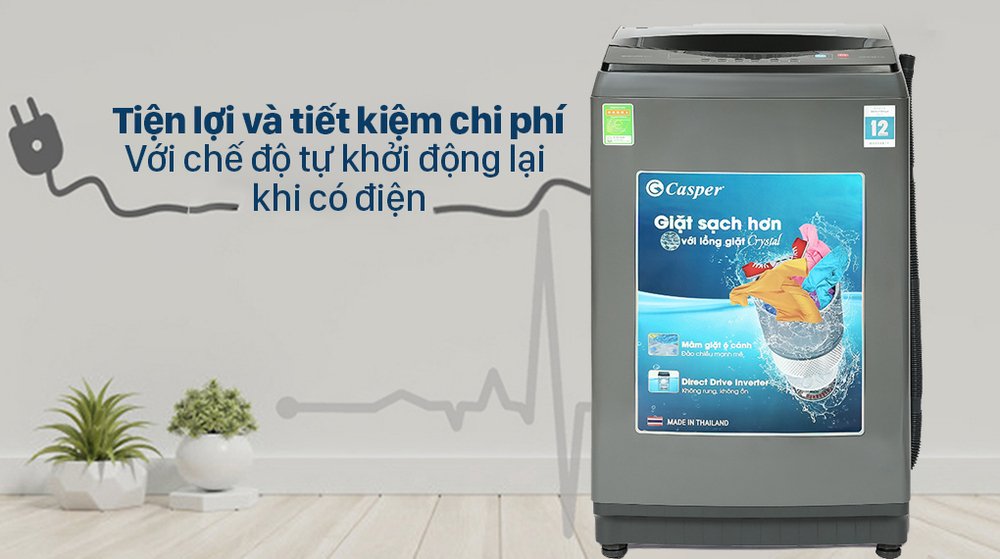 máy giặt casper wt-95i68dga inverter 9.5kg
