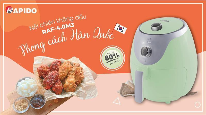 nồi chiên không dầu 4 lít rapido raf 4.0m3