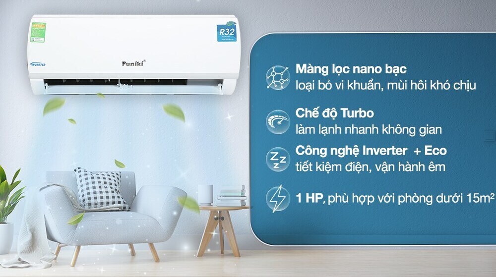 máy lạnh funiki inverter 1 hp hic09tmu