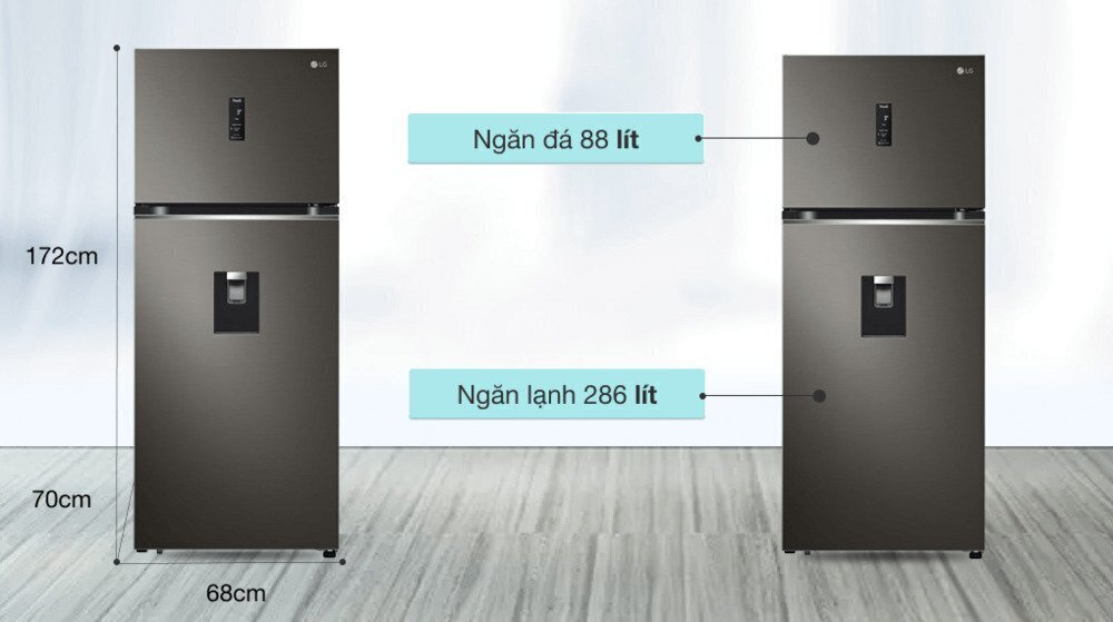 tủ lạnh lg inverter 374 lít gn-d372psa