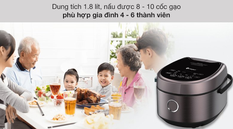 nồi cơm điện tử 1.8 lít casper cd-18rc01